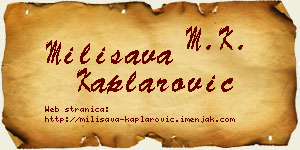 Milisava Kaplarović vizit kartica
